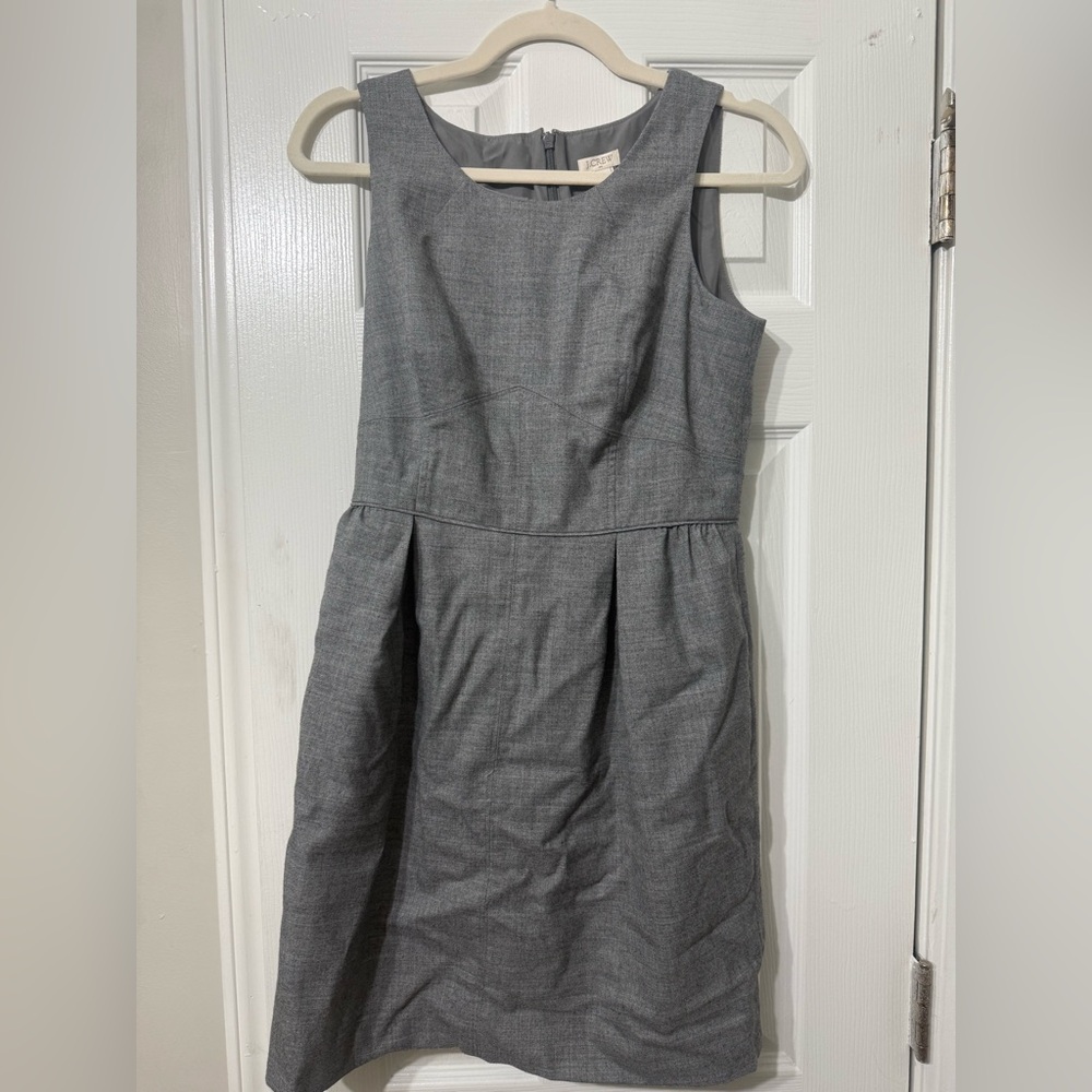 J. Crew Gray Sleeveless Sheath Midi Dress